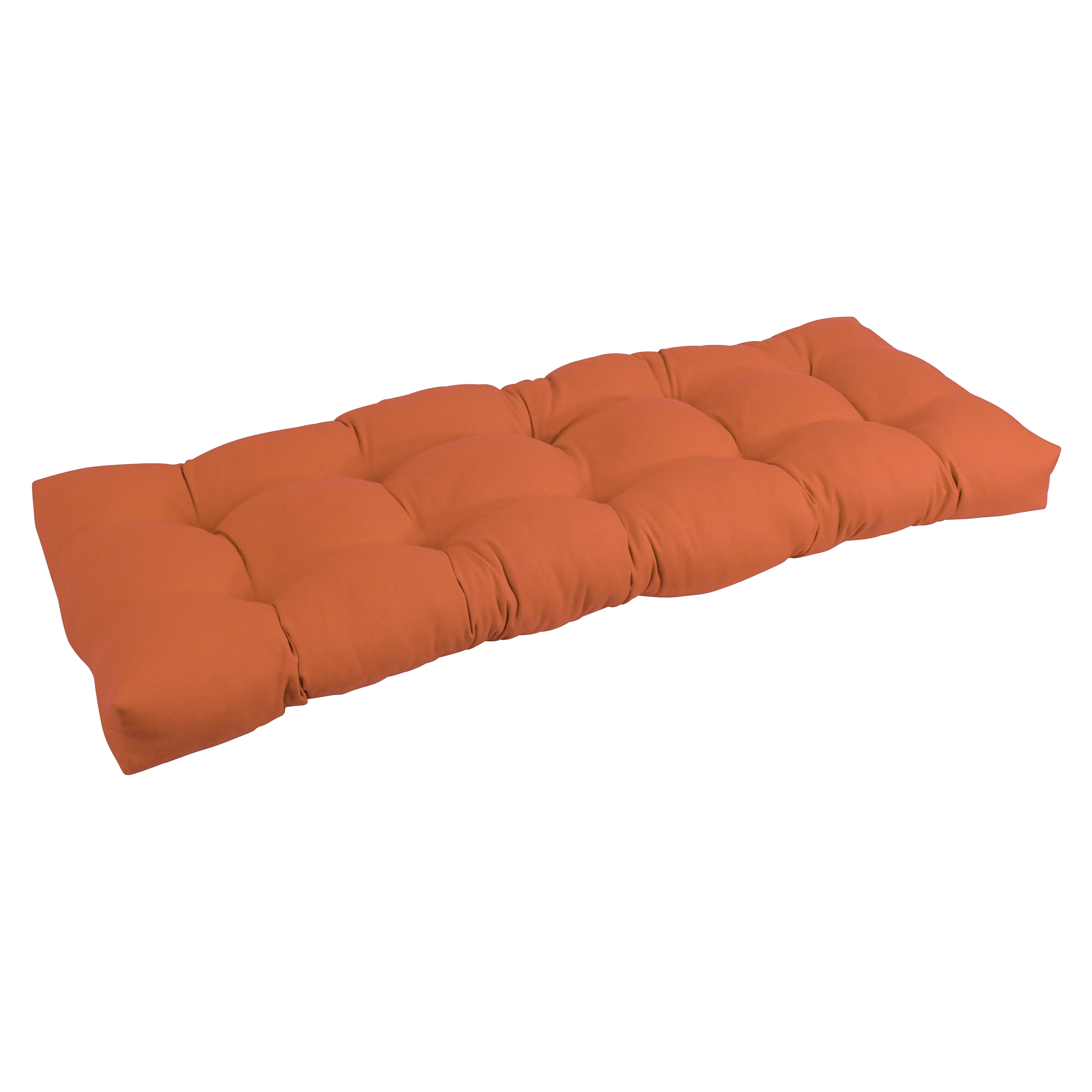 KD Gabinetes 46 x 19 in. Tufted Solid Twill Bench Cushion&#44; Spice