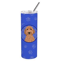 CoolCookware 8.25 x 3 in. Unisex Doodle Liver No.3 Stainless Steel 20 oz Skinny Tumbler&#44; Blue