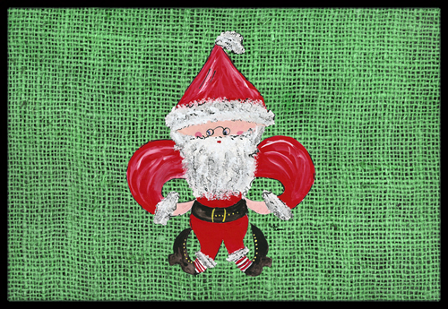 JensenDistributionServices Christmas Santa Fleur De Lis Indoor & Outdoor Doormat
