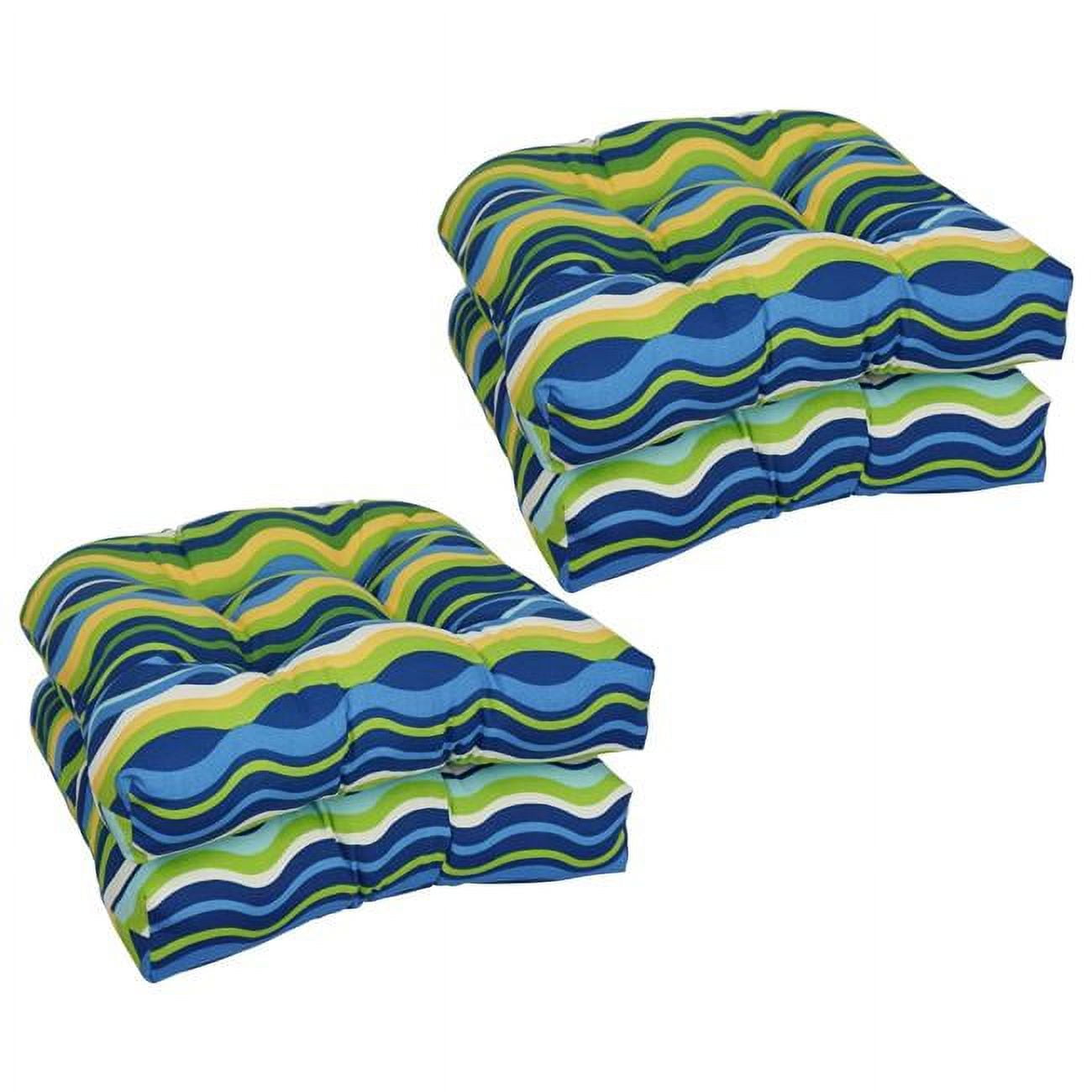 KD Gabinetes 19 in. U-Shaped Dining Chair Cushions&#44; Variations Poolside - Set of 4