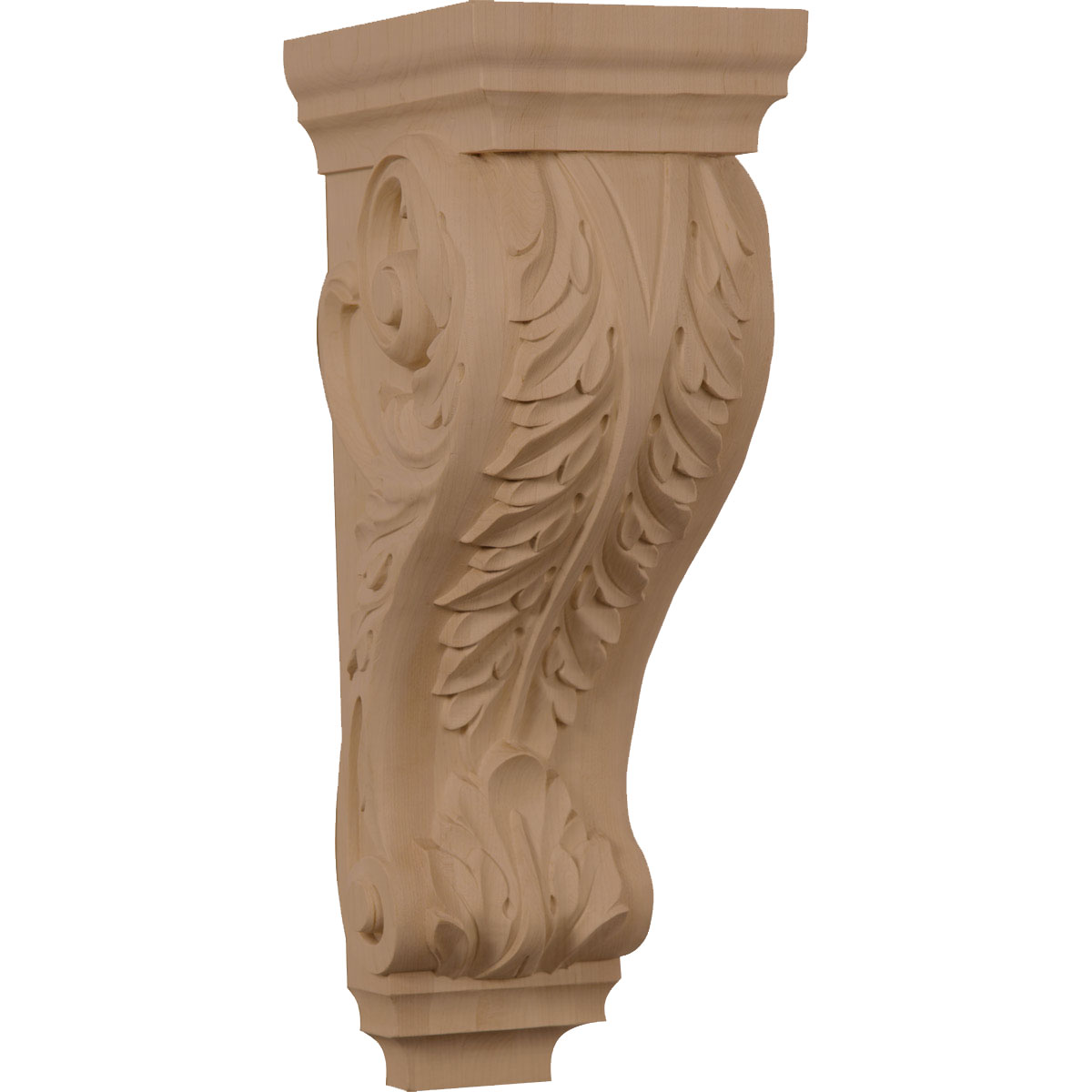 DwellingDesigns 6 x 7.5 x 18 in. Extra Large Acanthus Wood Corbel - Cherry