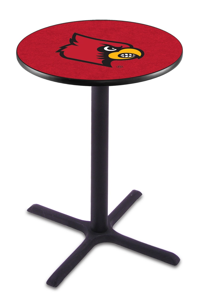 John Hancock L211 University of Louisville 36in. Tall - 36in. Top Pub Table with Black Wrinkle Finish