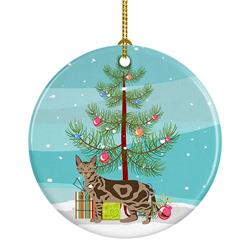 PartyPros 2.8 x 2.8 in. Unisex Sokoke Cat Merry Christmas Ceramic Ornament
