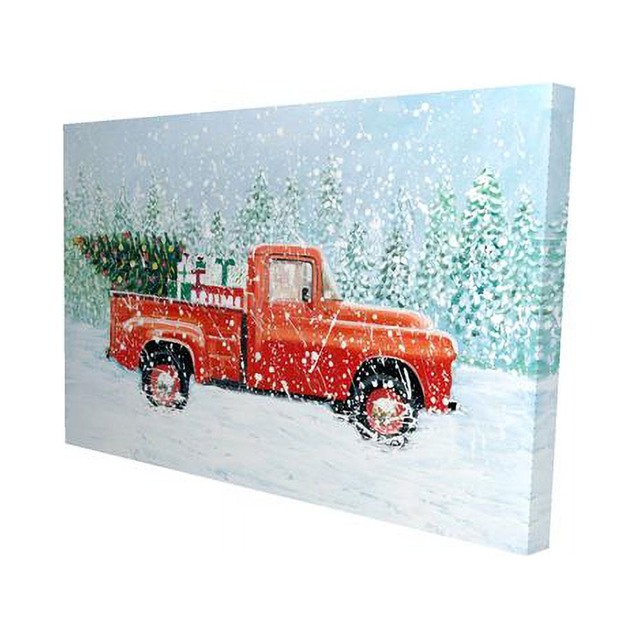 Fondo 20 x 30 in. Christmas Tree Truck-Print on Canvas