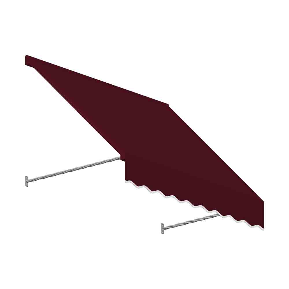 Conservatorio 7.38 ft. Santa Fe Twisted Rope Arm Window & Entry Awning&#44; Burgundy - 31 x 12 in.