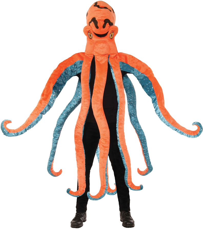 Upside Down Adult Octopus Mascot Costume - One Size