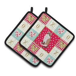CoolCookware 7.5 x 7.5 in. Snowshoe Cat Love Pair of Pot Holders