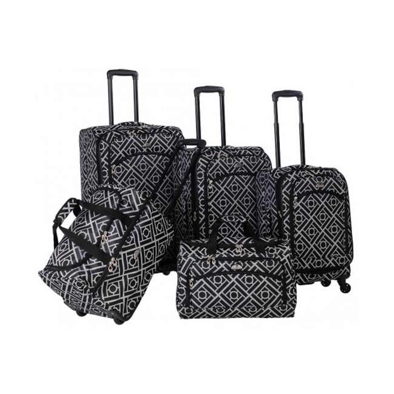 Pujas AF Astor Luggage Set - Black & White - 5 Piece