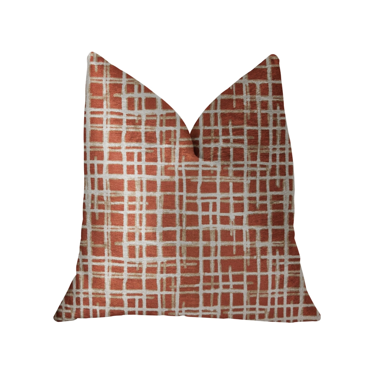 DwellingDesigns Spiced Fields Orange & Beige Luxury Throw Pillow&#44; 24 x 24 in.