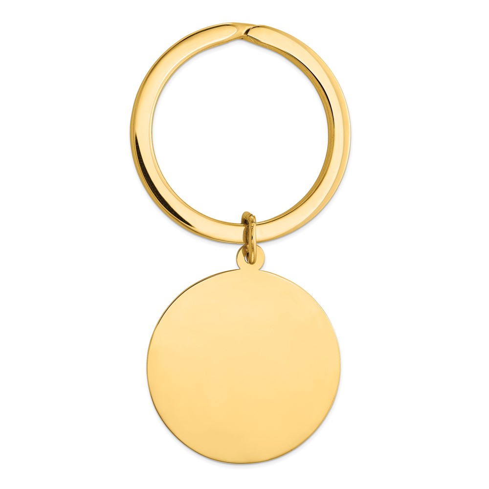 Dispositivo 14K Yellow Gold Round High Polished Disc Key Ring