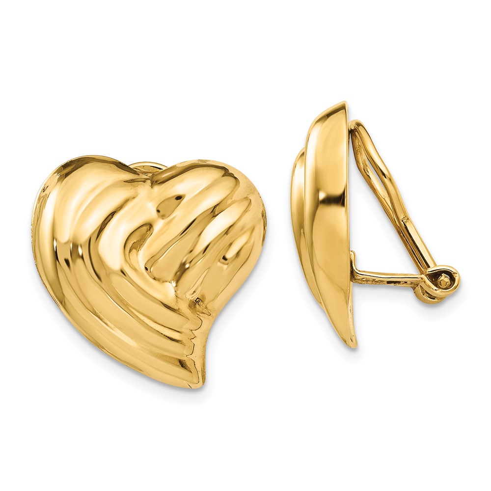 Bagatela H636 14k Non-pierced Heart Earrings