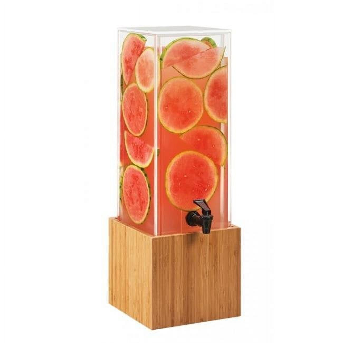 Chef 5 Min Meals Bamboo 3 gal Beverage Dispenser with Decorative Wall - 8.125 x 9.75 x 25.75 in.