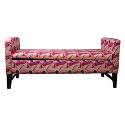 Convenience Concepts 24 in. Wild Hot Pink Geometric Storage Bench