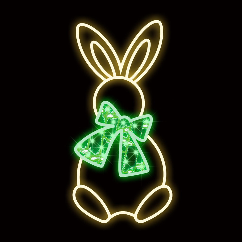 FunFlags 18 in. Easter Bunny Bow Decor&#44; Green