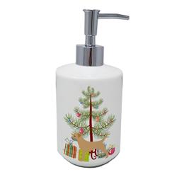 ComfortCreator 7 x 3.5 in. Unisex Border Terrier Merry Christmas Tree Ceramic Soap Dispenser