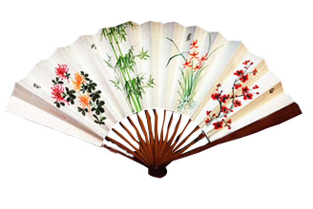 Articulos Para El Hogar Chinese Hand Held Folding Fans&#44; White - 60 x 33 cm