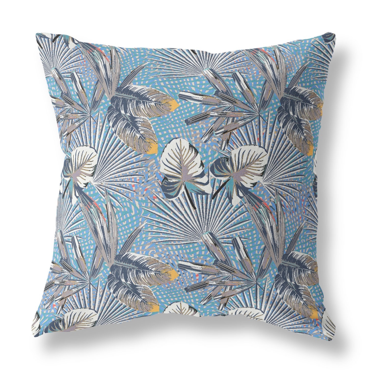 PalaceDesigns 26 in. Tropical Indoor & Outdoor Throw Pillow&#44; Gray & Blue
