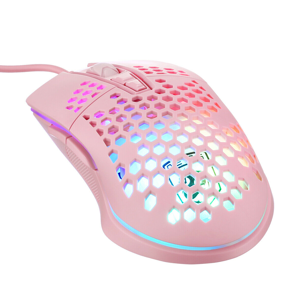 Upgrade 6400DPI Wired Gaming Mice Mouse RGB Flowing Backlit Light for PC&#44; Laptop & Computer&#44; Pink