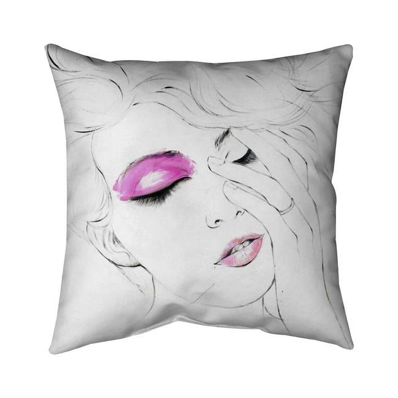 Fondo 18 x 18 in. Pink Makeup-Double Sided Print Indoor Pillow Cover