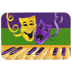 CoolCookware Mardi Gras Key Board with Comedy and Tragedy Glass Cutting Board