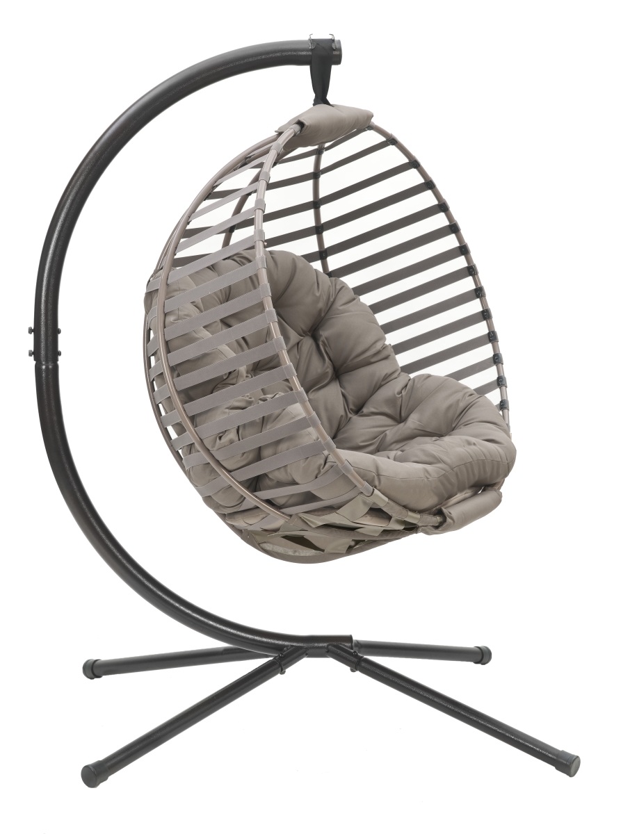 Heat Wave 400 lbs Modern Hanging Ball Chair with Stand&#44; 66 x 50 x 43 in.