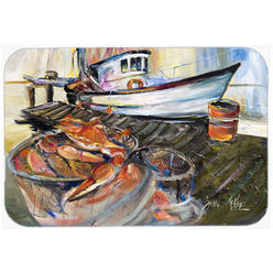 CoolCookware Blue Crab Trap Glass Cutting Board- Large