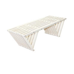 KD Cajonera 54 x 20 x 17 in. Wooden Backless Bench - Two Seat&#44; Brides Veil