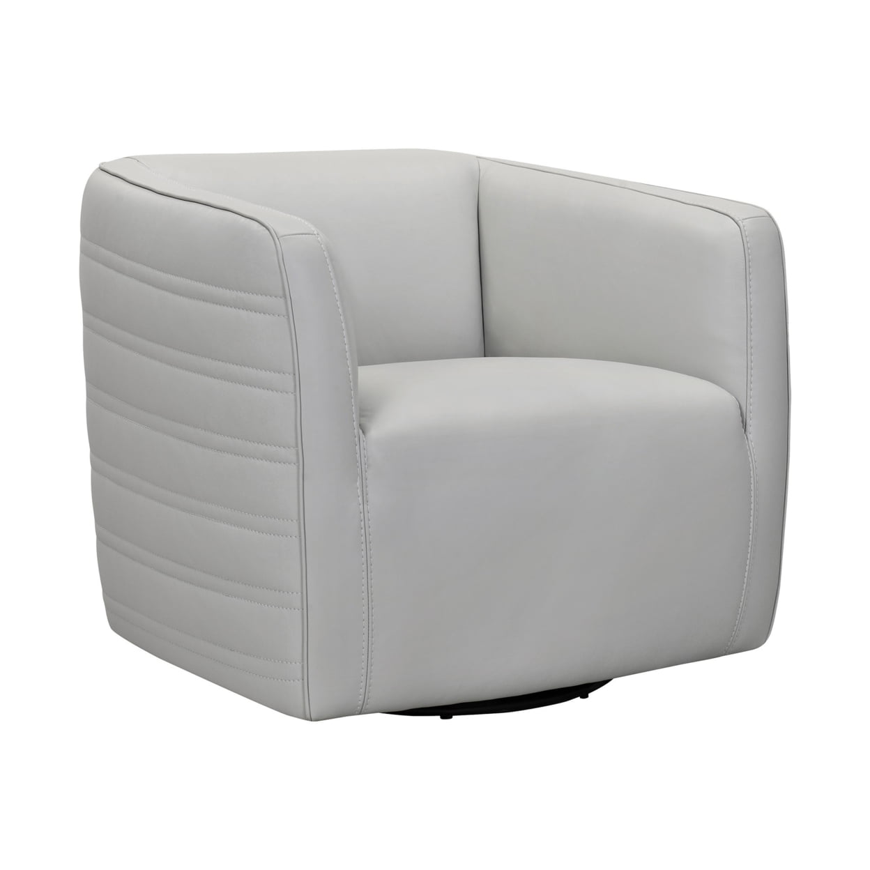 DeluxDesigns 26.38 x 31.13 x 30.38 in. Leatherette Barrel Chair with Swivel Mechanism&#44; White