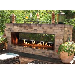 Mobiliario 48 in. Vent Free Natural Gas Outdoor Linear See-Through Fireplace with Manual Electronic Ignition