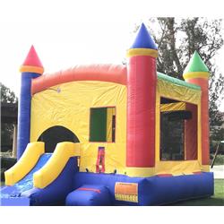 Retozar Commercial Inflatable Bounce House Rainbow Wet Dry Slide 100% PVC Pool & Blower