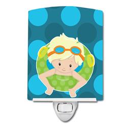 Dormo Summer Pool Boy in Tube Blonde Ceramic Night Light