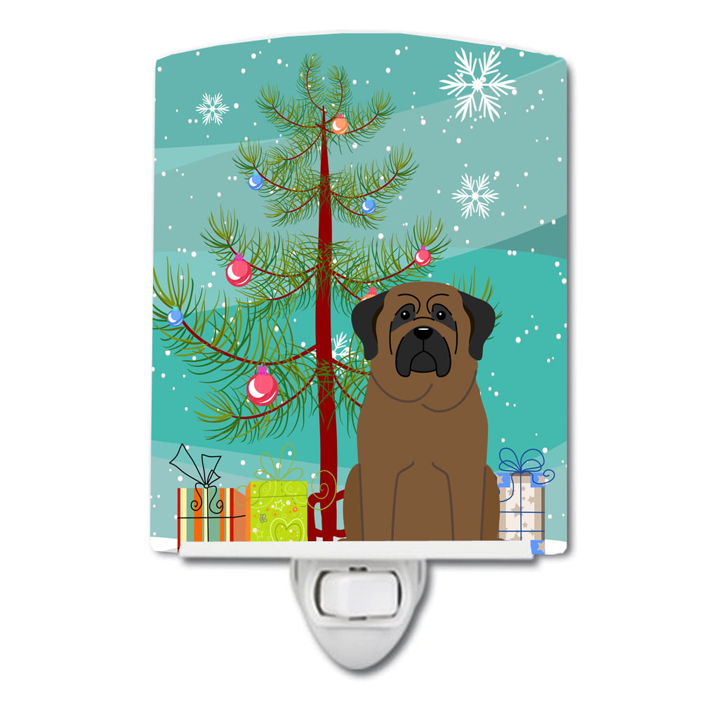 Dormo Merry Christmas Tree Bullmastiff Ceramic Night Light