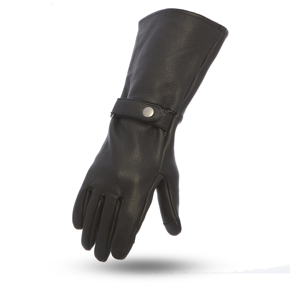 Pertrechos FI216-M-BLKW Phenom Motorcycle Leather Gloves for Men&#44; Black & White - Medium