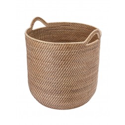 Engranaje 18.5 x 16 x 18.75 in. Rounded Basket with Handles&#44; Brown
