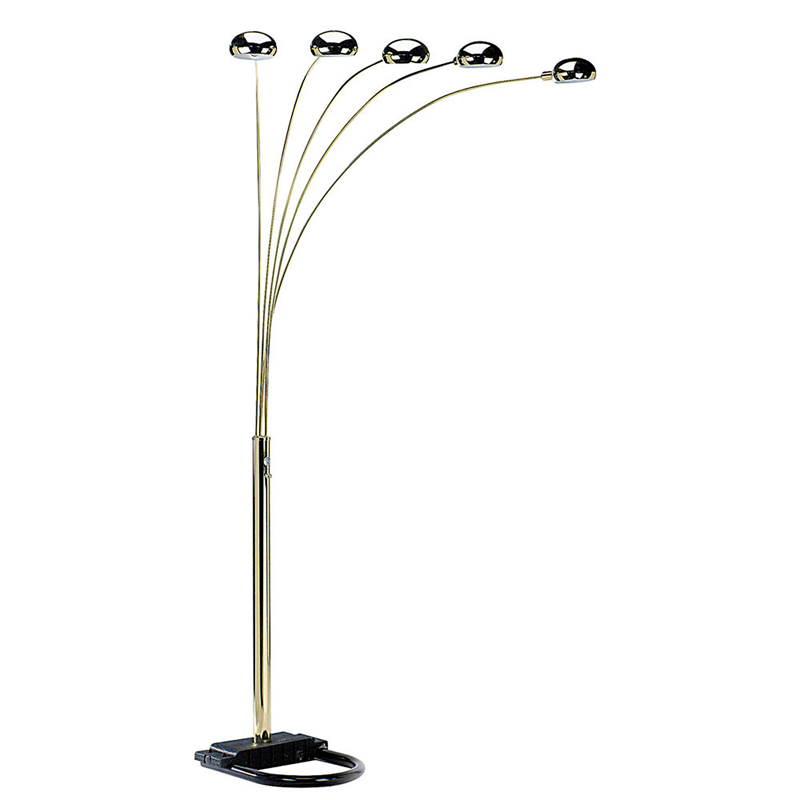 YhiOr 84 in. 5 Arms Arch Floor Lamp - Polish Brass