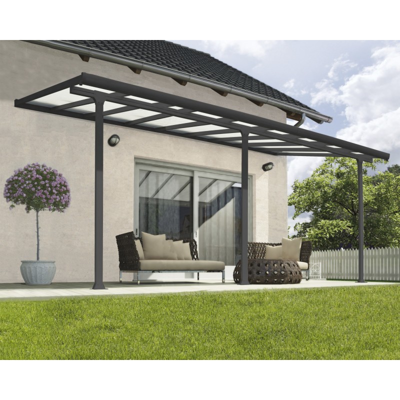 Oasis 10 x 18 ft. Feria Patio Cover&#44; Gray & Clear