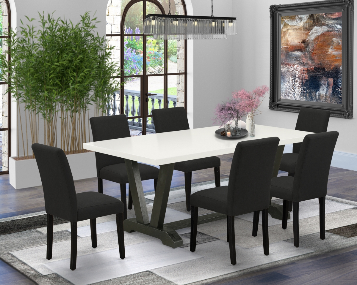 GSI Homestyles 7 Piece V-Style Dining Room Table Set - Black