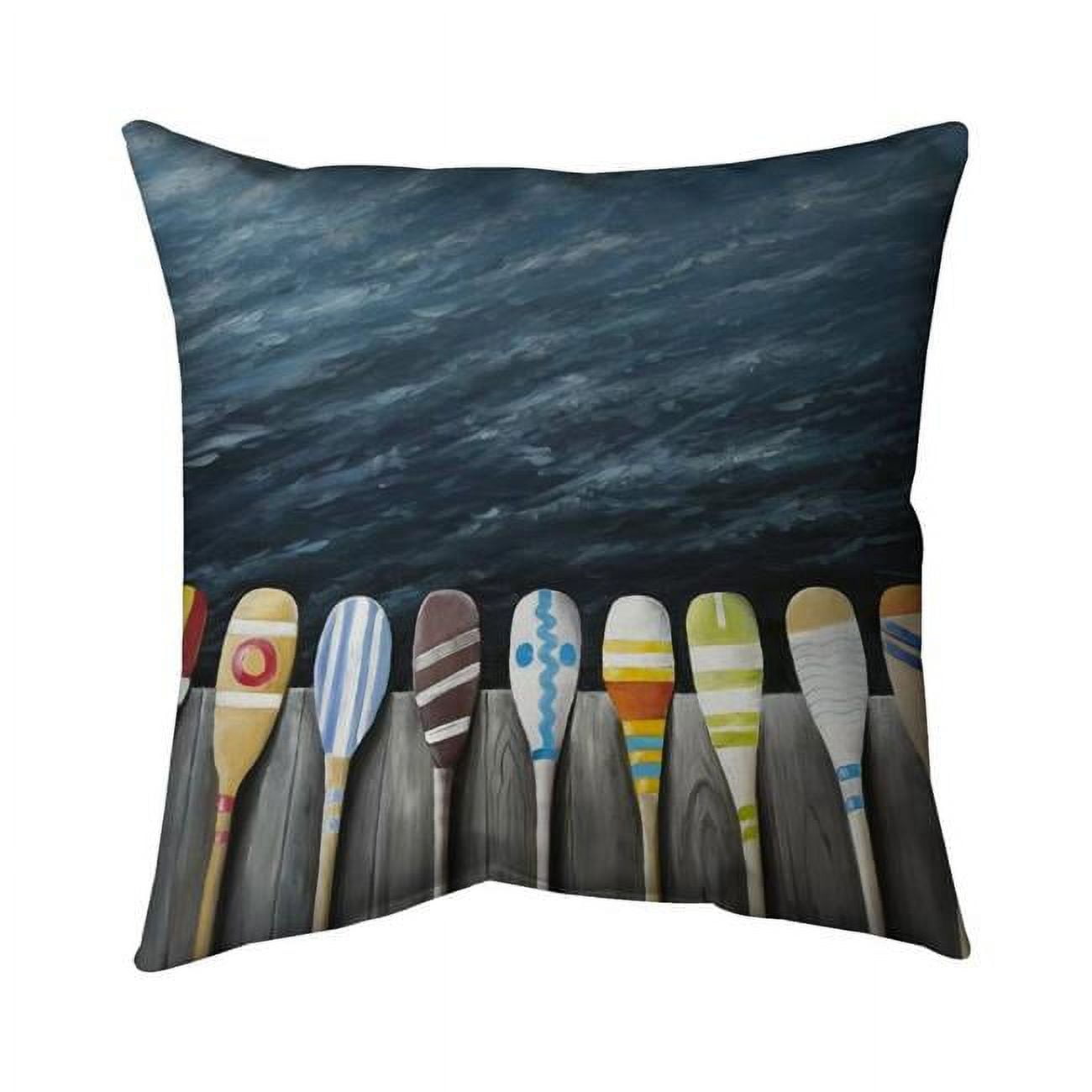 Fondo 16 x 16 in. Colorful Paddles on the Dock-Double Sided Print Outdoor Pillow Cover