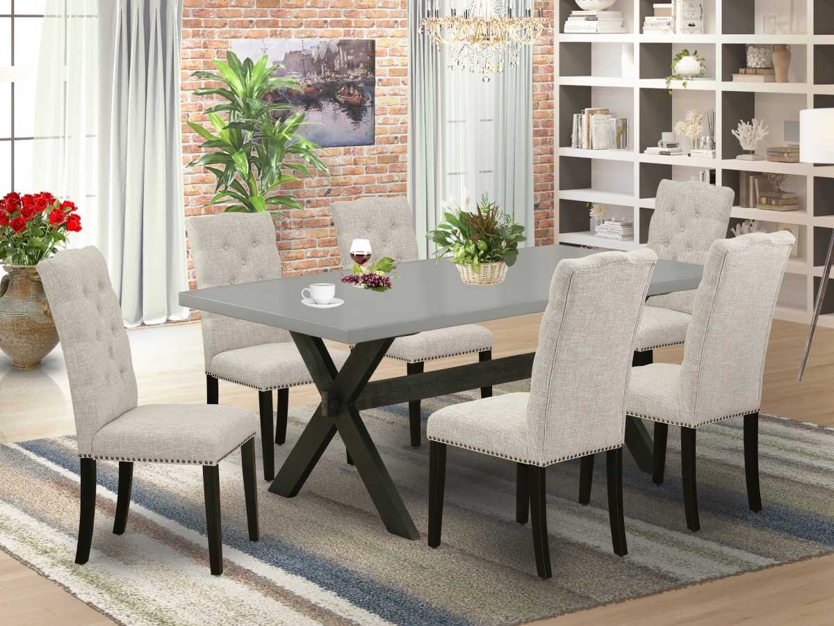 GSI Homestyles 7 Piece X-Style Small Dining Table Set - Dark Khaki