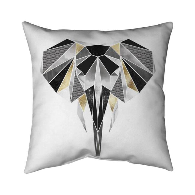Fondo 18 x 18 in. Geometric Elephant-Double Sided Print Outdoor Pillow Cover