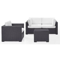 Classic Accessories Biscayne 4 Piece Outdoor Wicker Seating Set - White