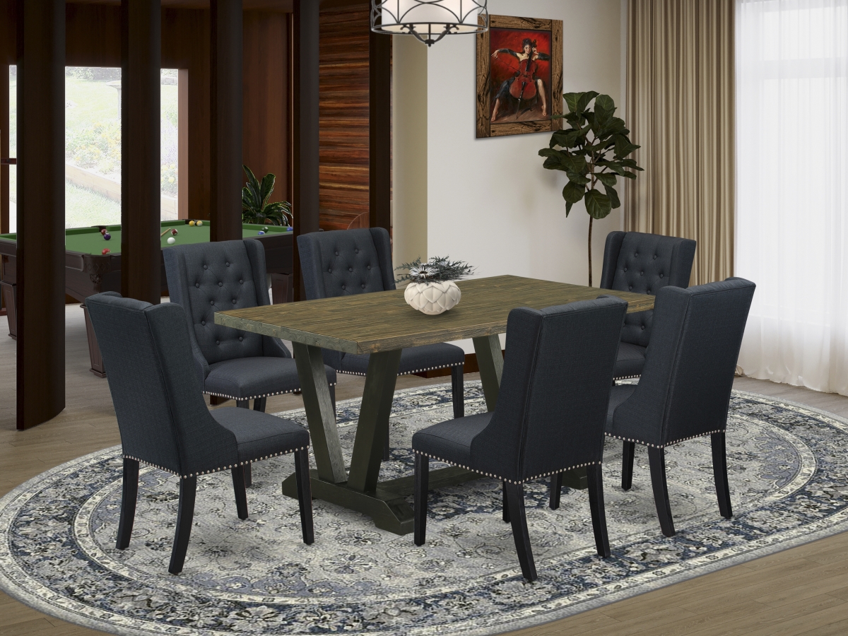 GSI Homestyles 7 Piece V-Style Dining Set - Wire Brush Black