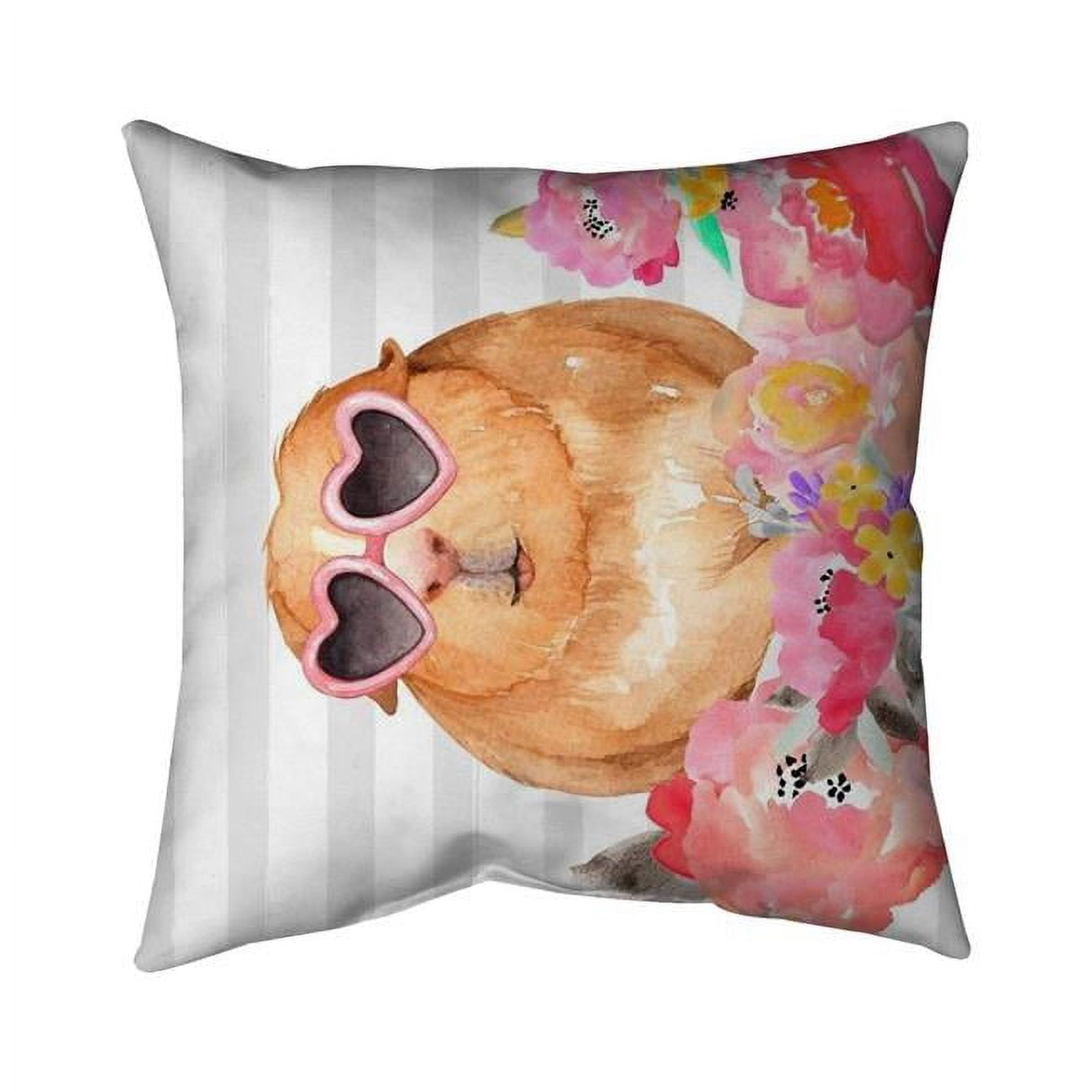 Fondo 18 x 18 in. Guinea Pig with Glasses-Double Sided Print Outdoor Pillow Cover