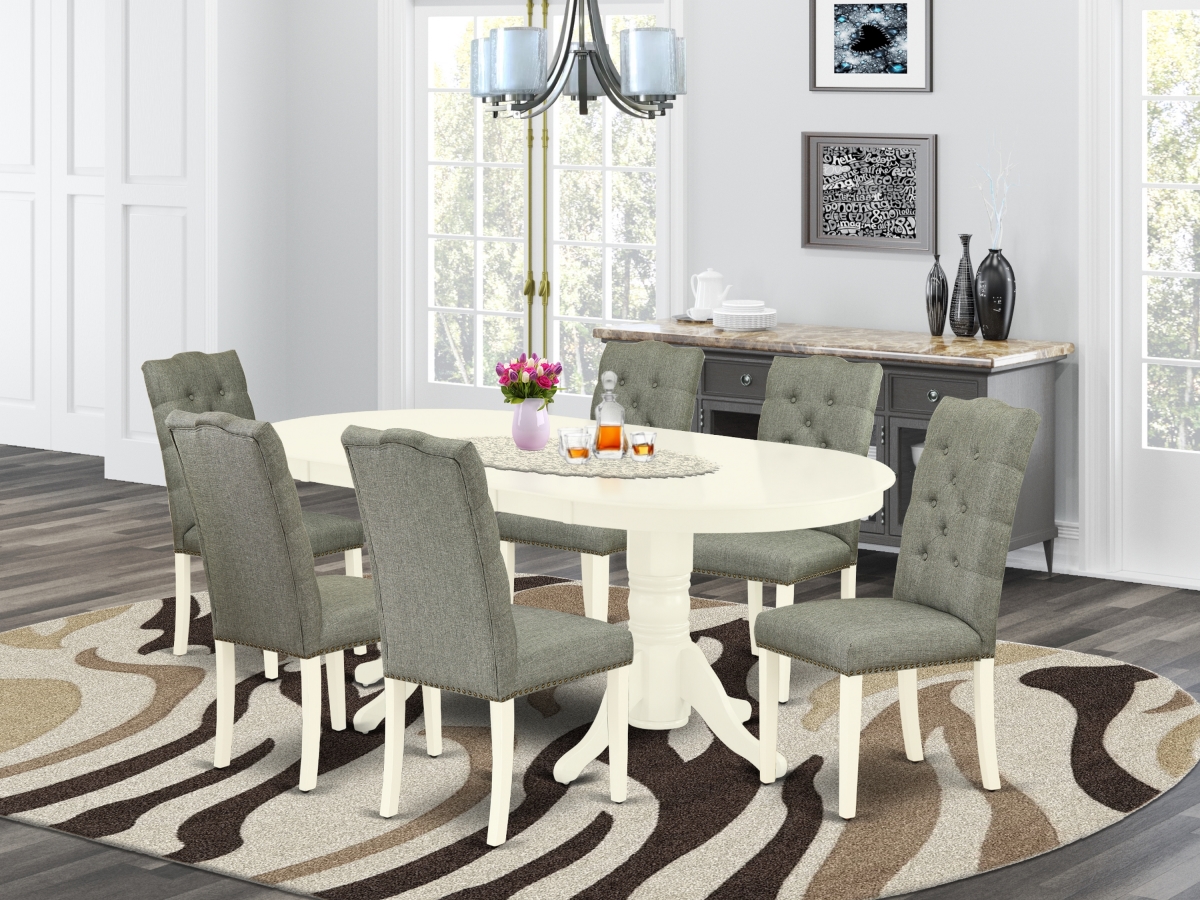 GSI Homestyles 7 Piece Vancouver Small Dining Table Set - Linen White & Smoke