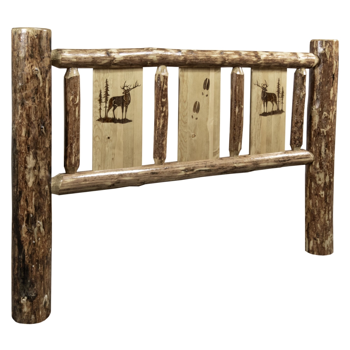 D2D Technologies Glacier Country Headboard with Laser Engraved Elk Design - Twin Size