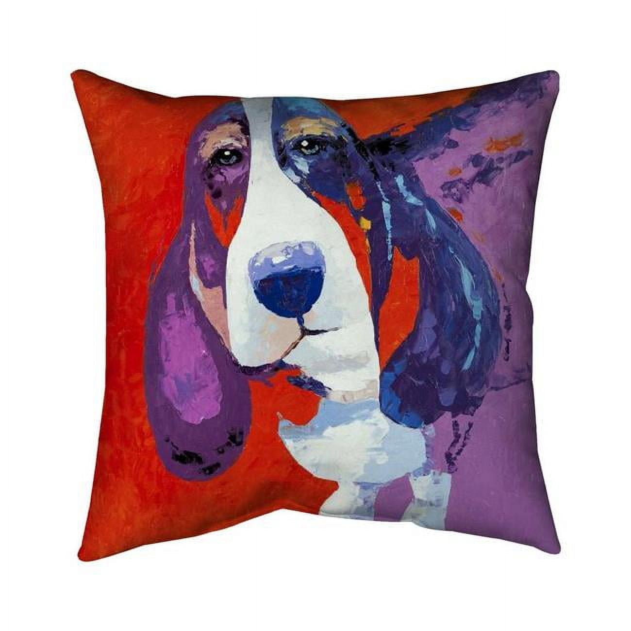 Fondo 18 x 18 in. Abstract Colorful Basset Dog-Double Sided Print Indoor Pillow Cover
