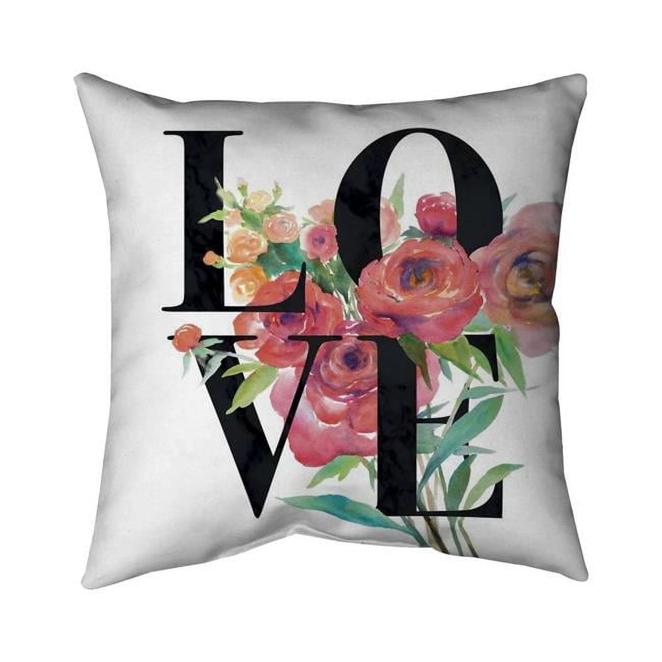 Fondo 16 x 16 in. Love Black-Double Sided Print Indoor Pillow Cover