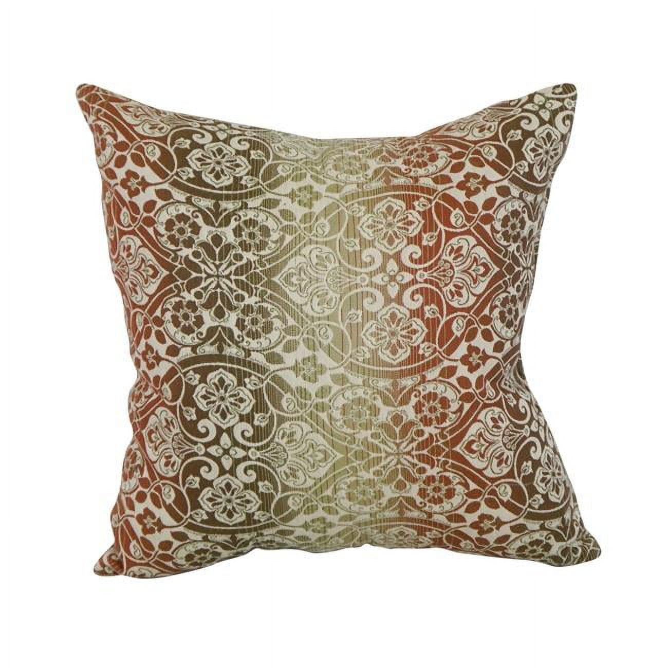 Pisos 17 in. Square Premium Polyester Outdoor Throw Pillow&#44; Festive Spice