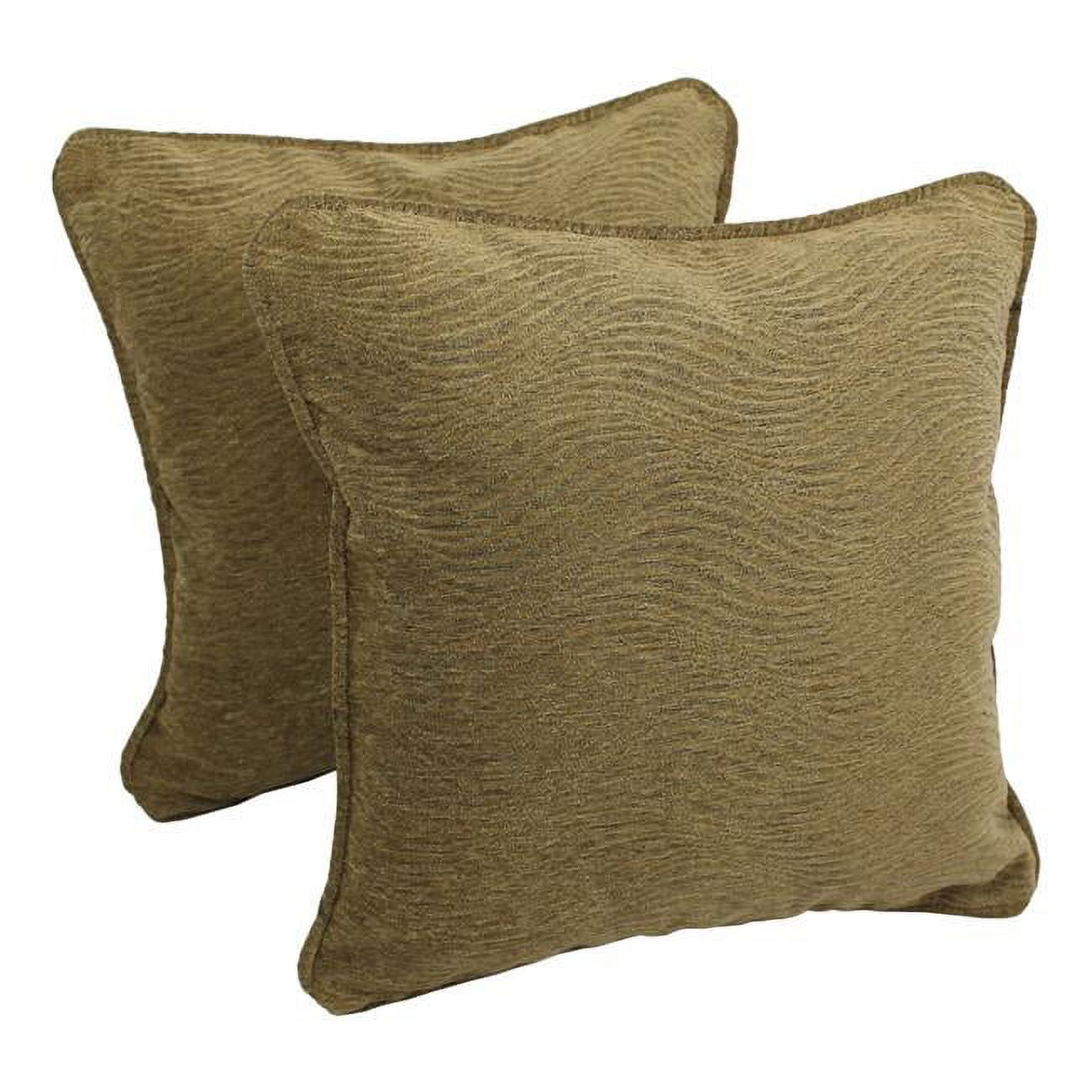 Pisos 18 in. DoubleCorded Patterned Jacquard Chenille Square Throw Pillows with Inserts