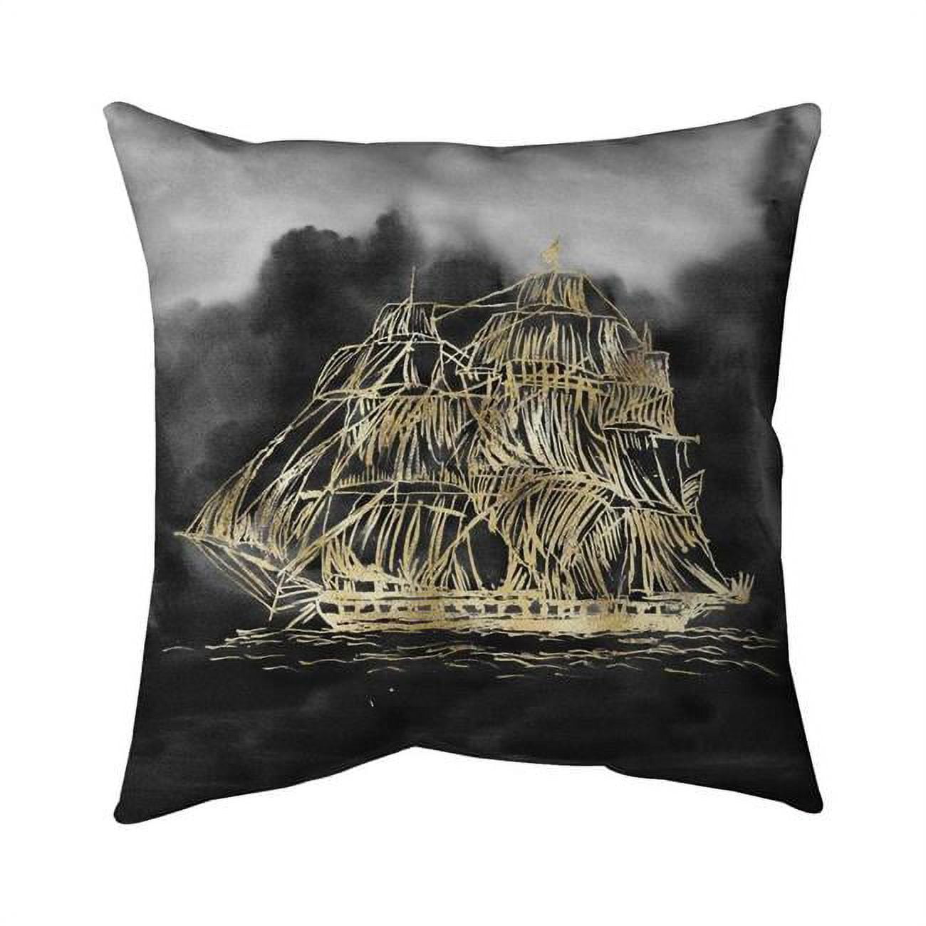 Fondo 18 x 18 in. Illustration of A Old Sailing Ship-Double Sided Print Indoor Pillow Cover